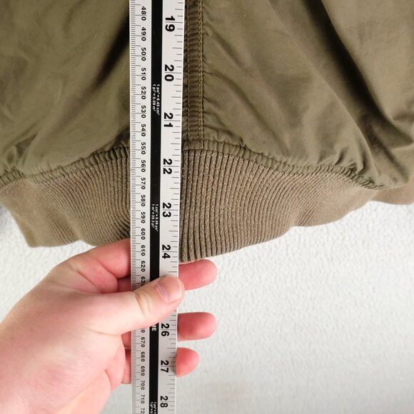 Gap Bomber Jacket Mens Medium Olive Green Patches Military Quilt Lined Retro - Picture 6 of 13
